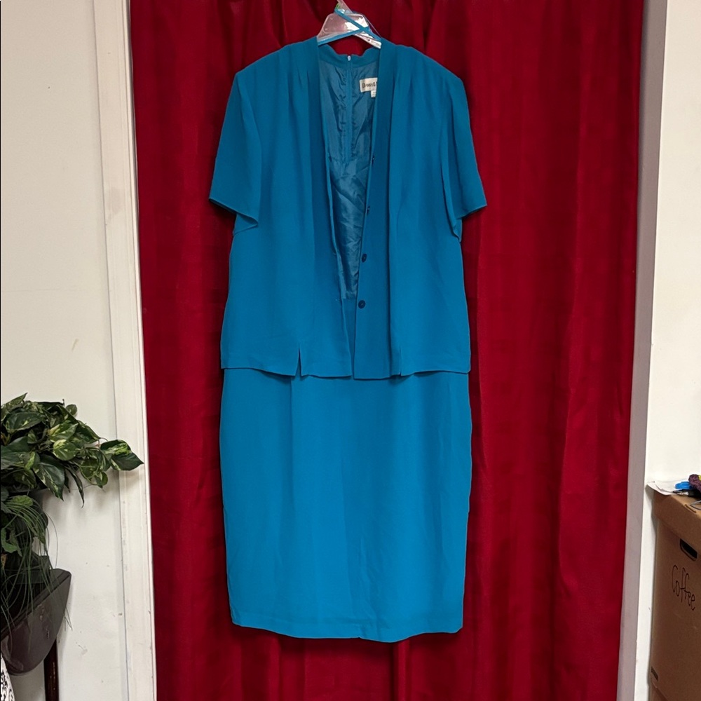 Danny & Nicole Teal Blue Maxi Dress Set
